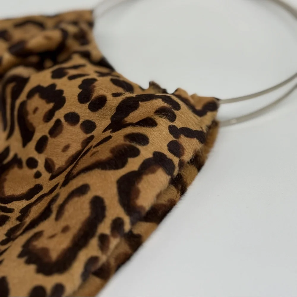 Fendi Leopard Print Hobo Bag with Black Accents